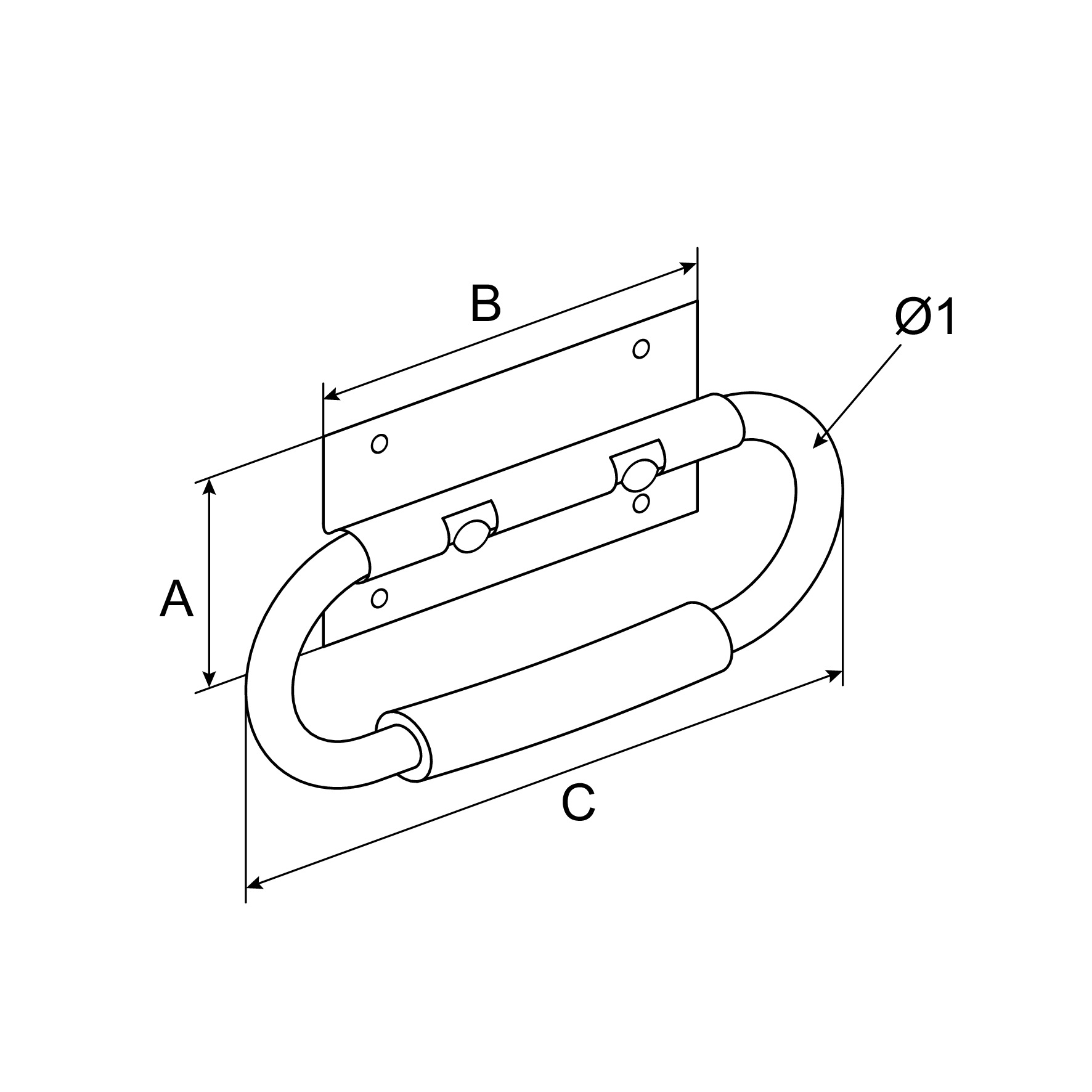 Maner pentru cufar SUKI, 85 x 45mm