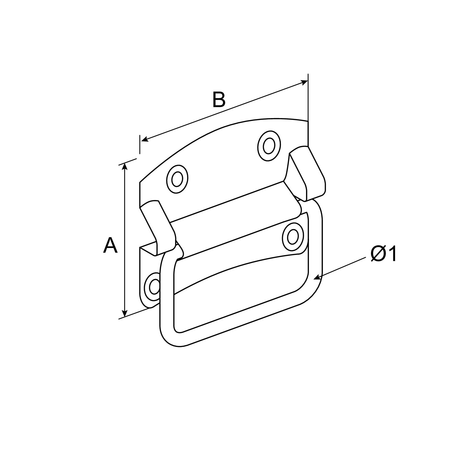 Maner pentru cufar SUKI, 90 x 78mm