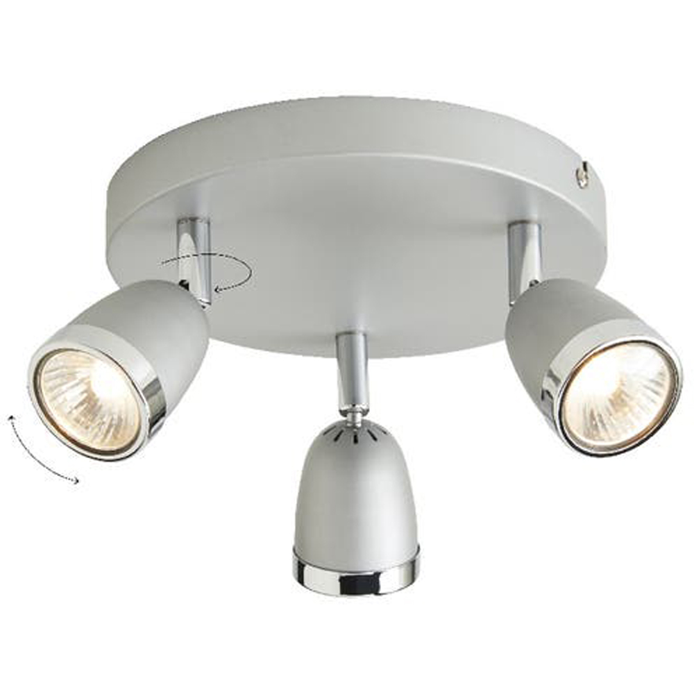 Spoturi Apheliotes GoodHome, 3 GU10, LED compatibile, orientabile, gri