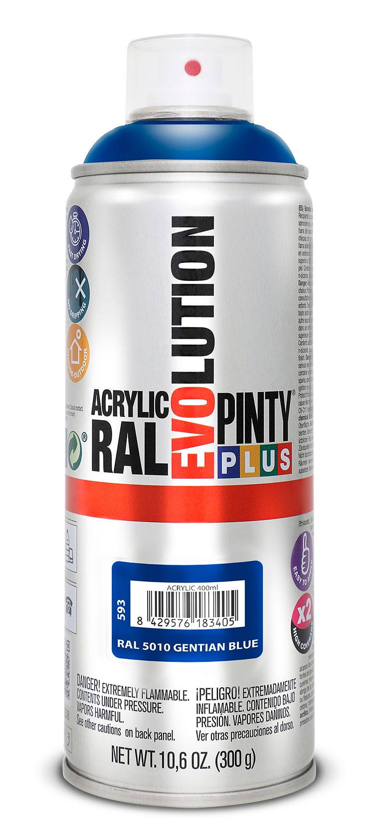 Spray vopsea acrilica PINTYPLUS Evolution, albastru gentian,, RAL 5010, 400 ml