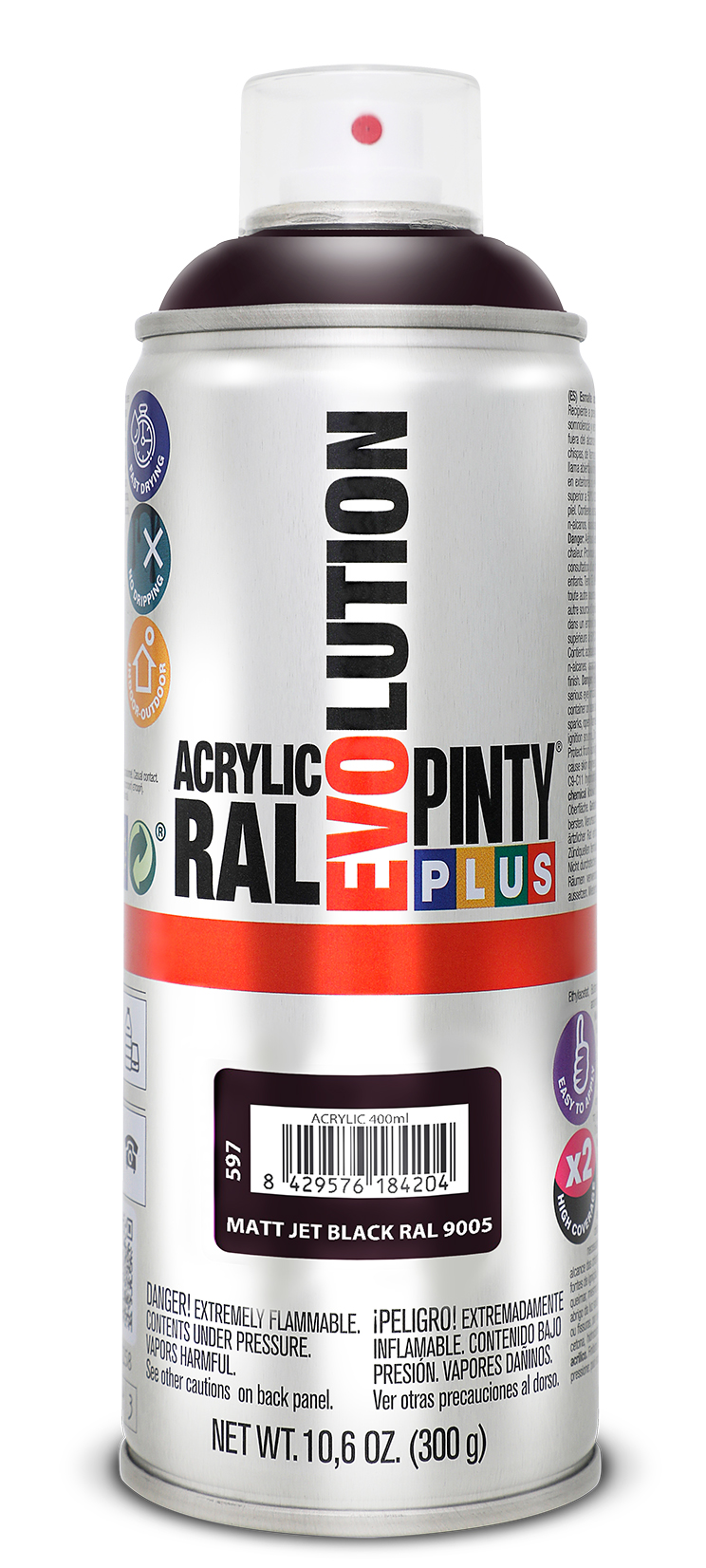 Vopsea spray acrilica PINTYPLUS Evolution, negru, 400ml