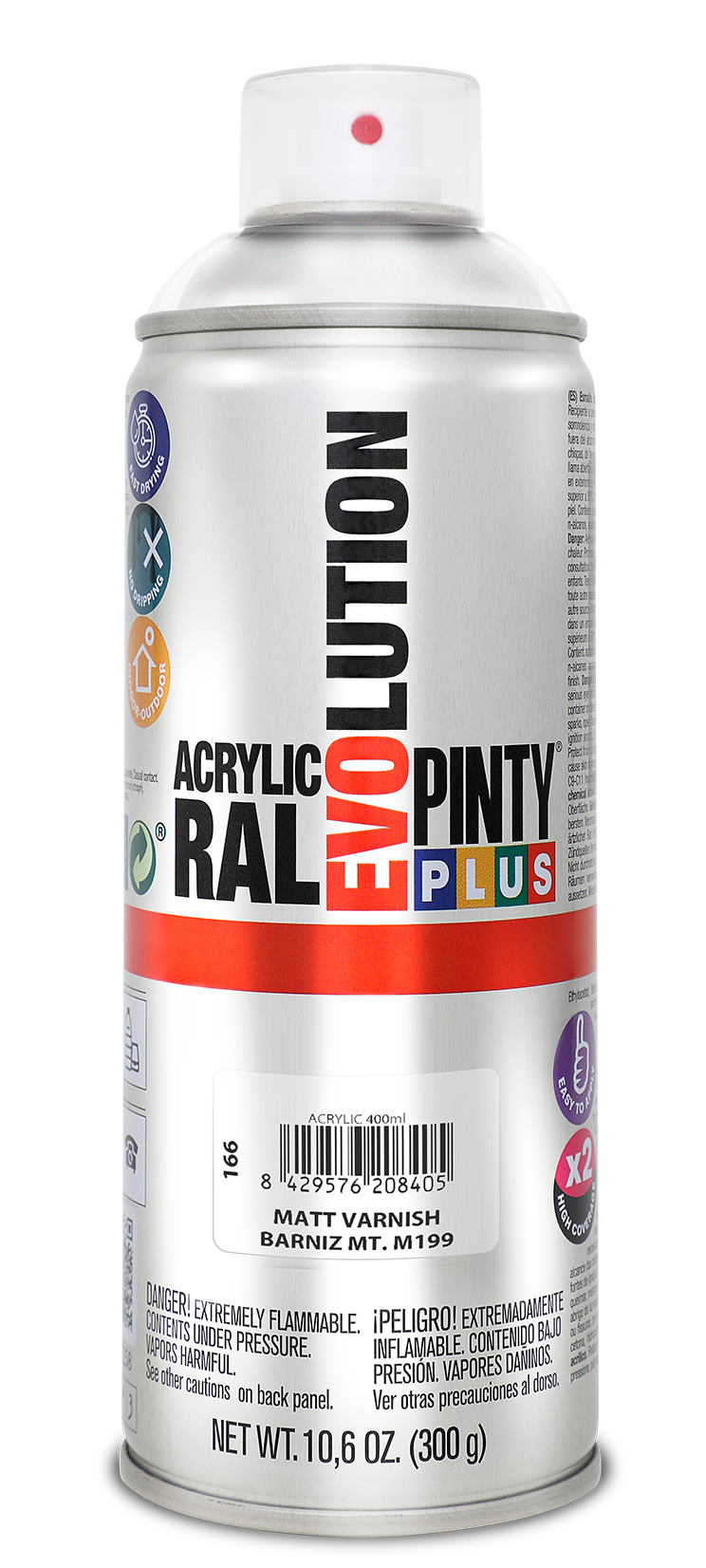 Spray vopsea acrilica lac PINTYPLUS Evolution, transparent mat, 400 ml