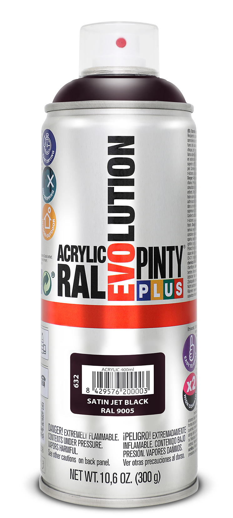 Vopsea spray acrilica PINTYPLUS Evolution, negru, 400ml