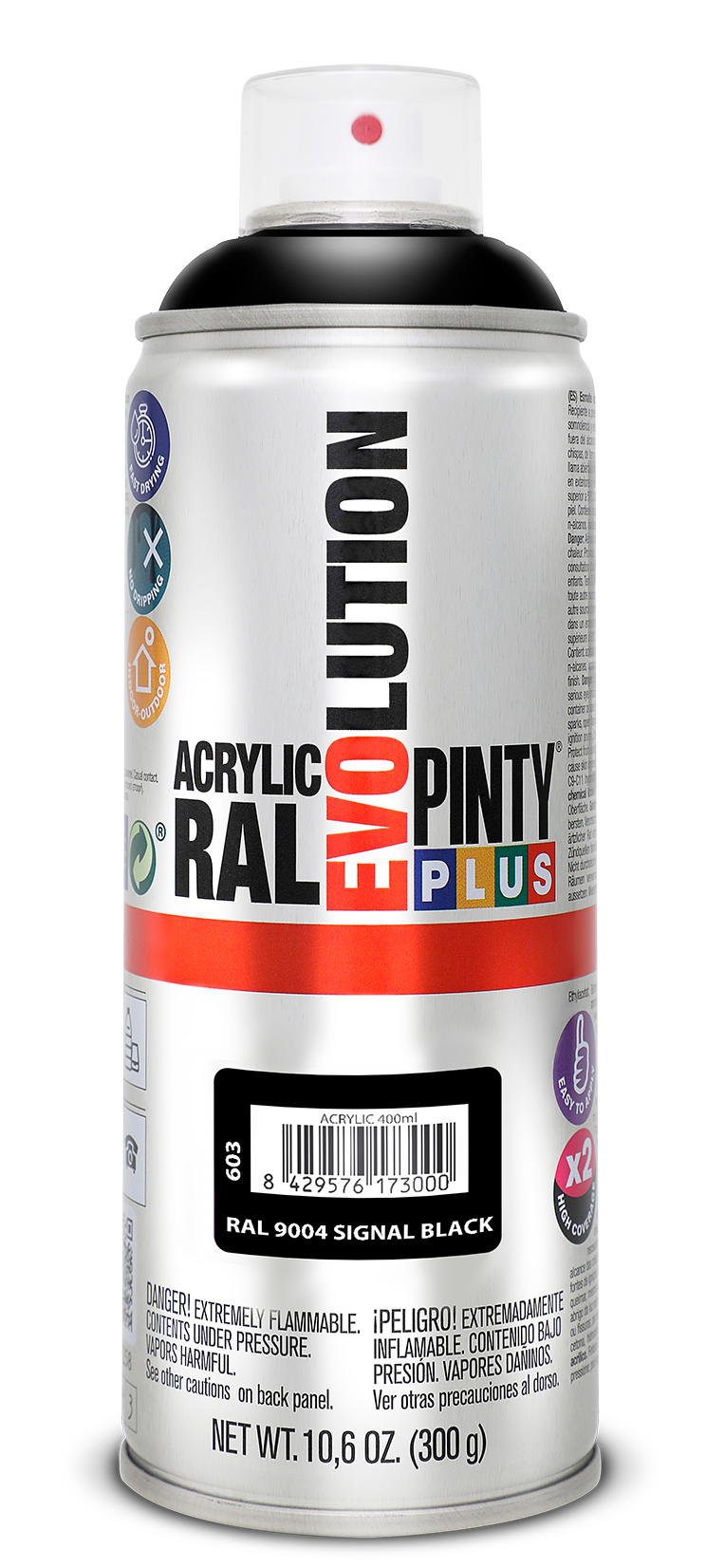 Vopsea spray acrilica PINTYPLUS Evolution, negru, 400ml