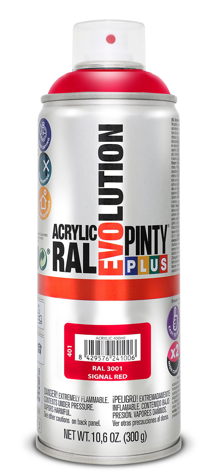 Vopsea spray acrilica PINTYPLUS Evolution, RAL 3001, rosu, 400ml
