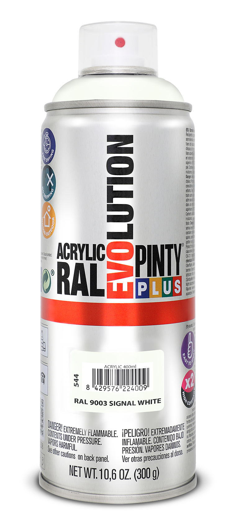 Vopsea spray acrilica PINTYPLUS Evolution, RAL 9003, alb, 400ml