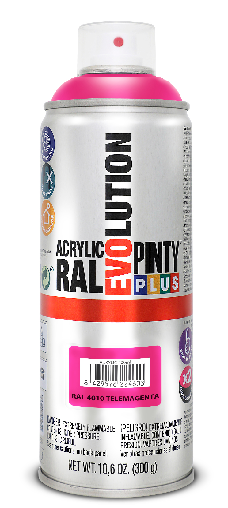 Vopsea spray acrilica PINTYPLUS Evolution, RAL 4010, telemagenta, 400ml