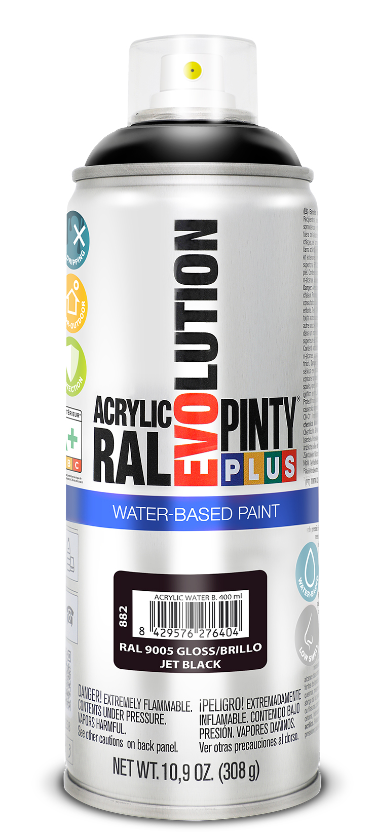 Vopsea spray acrilica PINTYPLUS Evolution, negru, 400ml