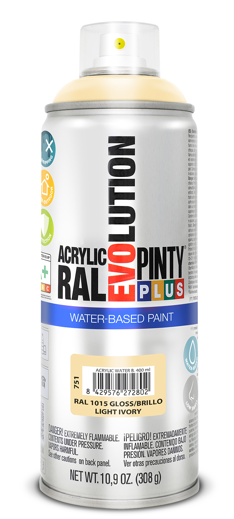 Vopsea spray acrilica PINTYPLUS Evolution, RAL 1015, bej deschis, 400ml
