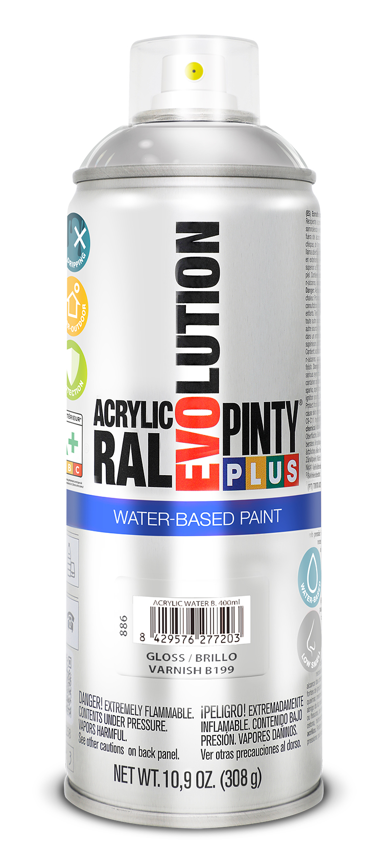 Vopsea spray acrilica PINTYPLUS Evolution, transparent, 400ml