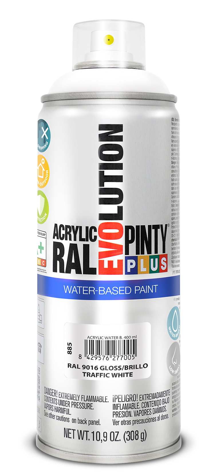 Vopsea spray acrilica PINTYPLUS Evolution, RAL 1015, trafic deschis, 400ml