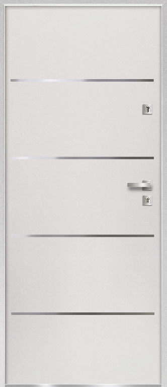 Usa exterior FORTIA Cecina, fara geam, stanga, metal, 88 x 205 cm, alb
