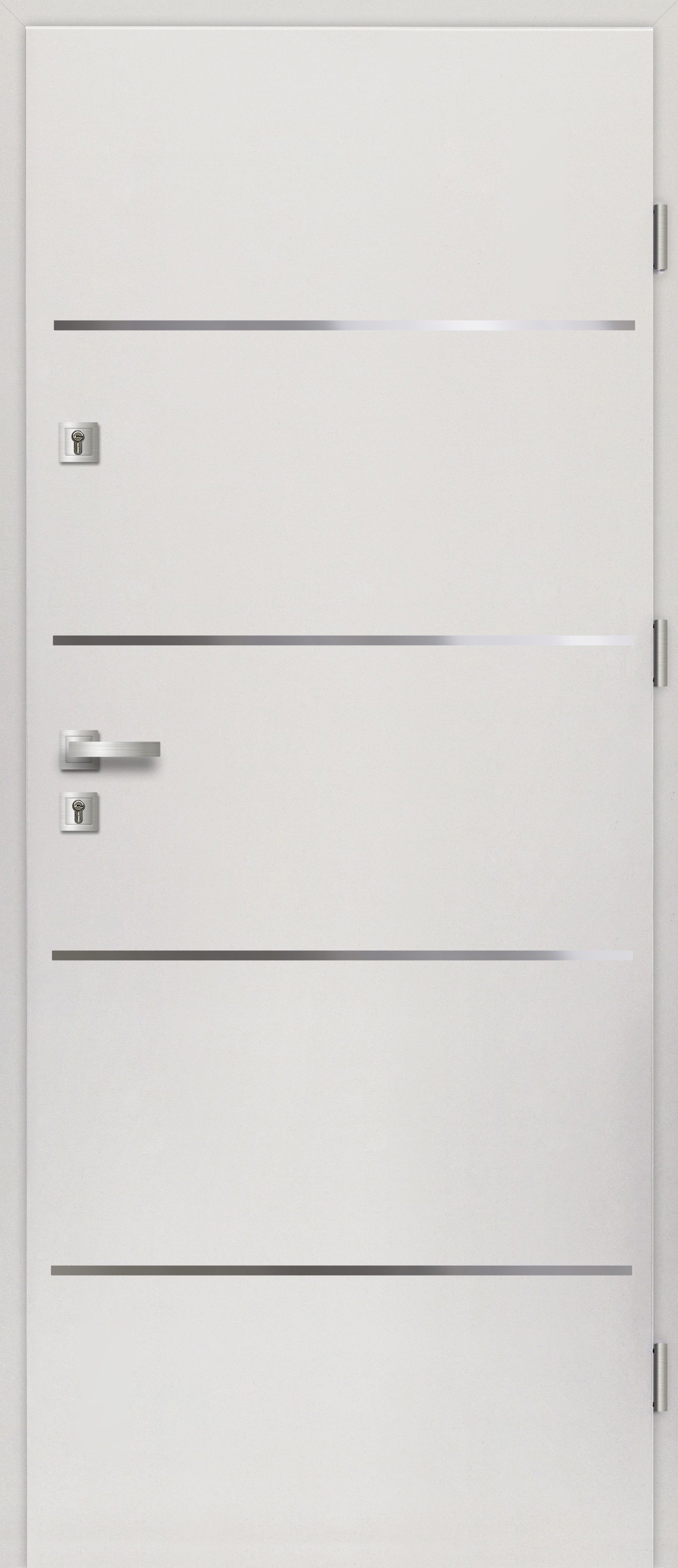 Usa exterior FORTIA Cecina, fara geam, stanga, metal, 88 x 205 cm, alb