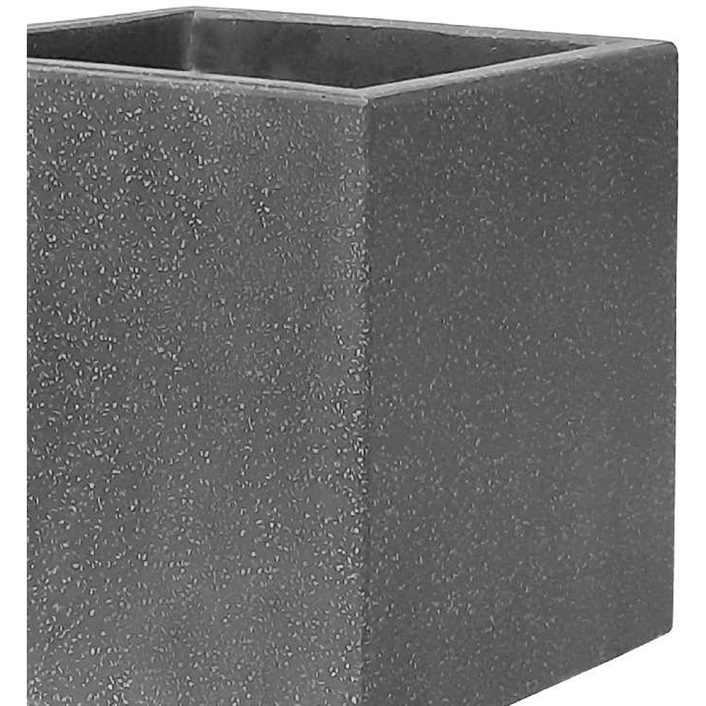 Jardiniera flori VERVE, lut, 30 x 30 x 30 cm, gri inchis