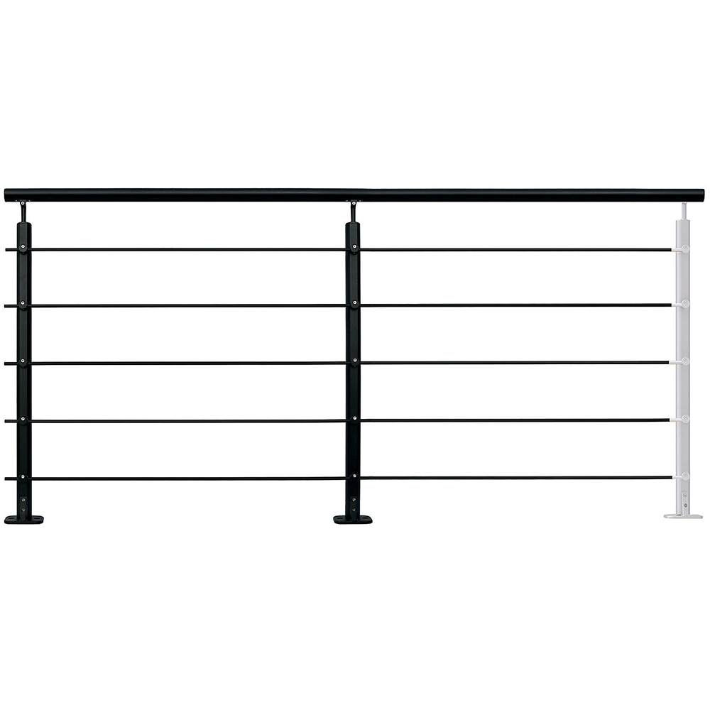 Kit balustrada Barranco FORTIA, 200.6 x 100.5 cm, aluminiu, negru