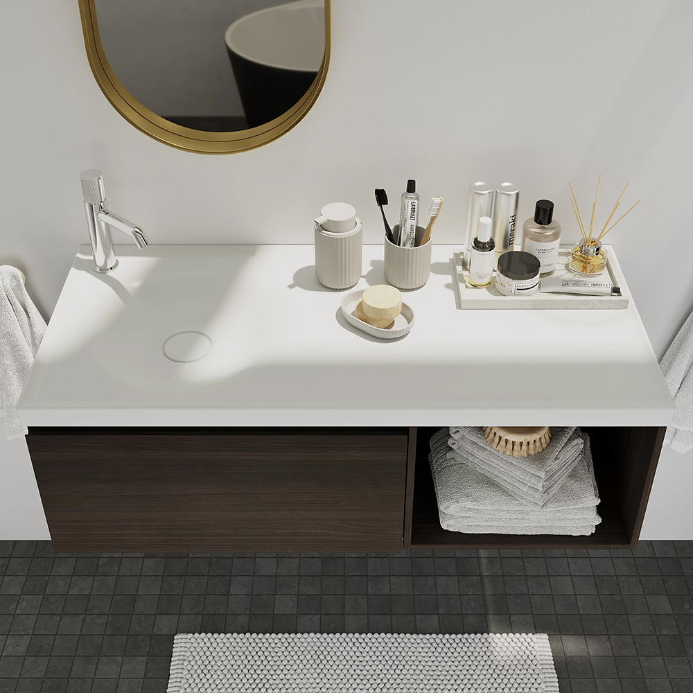 Lavoar baie GOODHOME Kentia, ceramica, 100.6 x 45.2, alb mat
