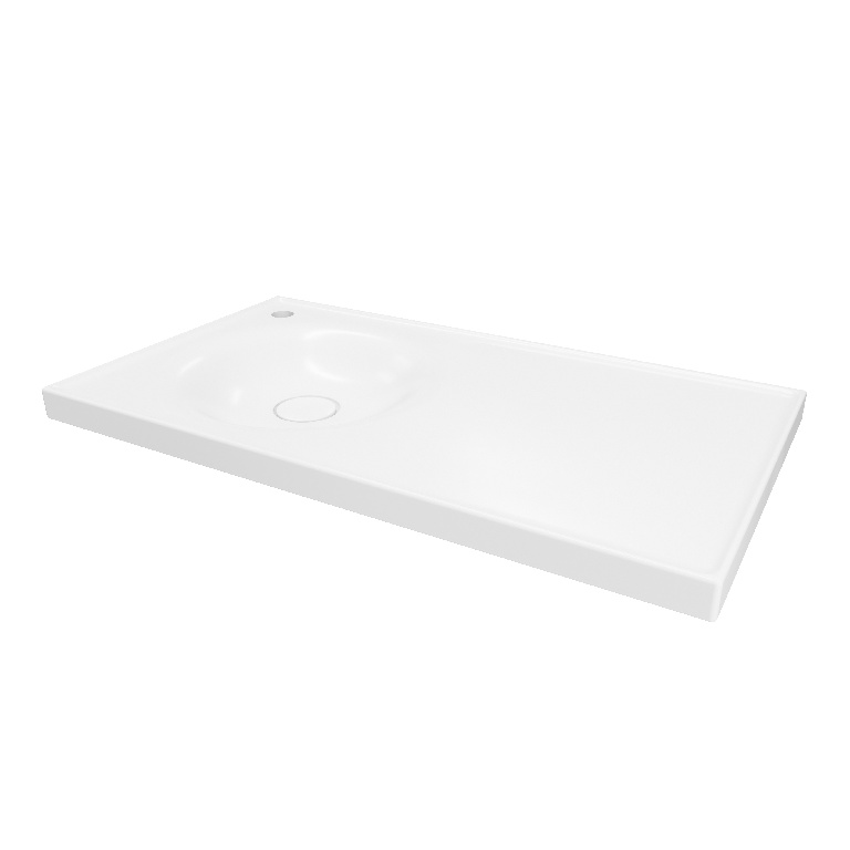 Lavoar baie GOODHOME Kentia, ceramica, 80.6 x 45.2 cm, alb mat