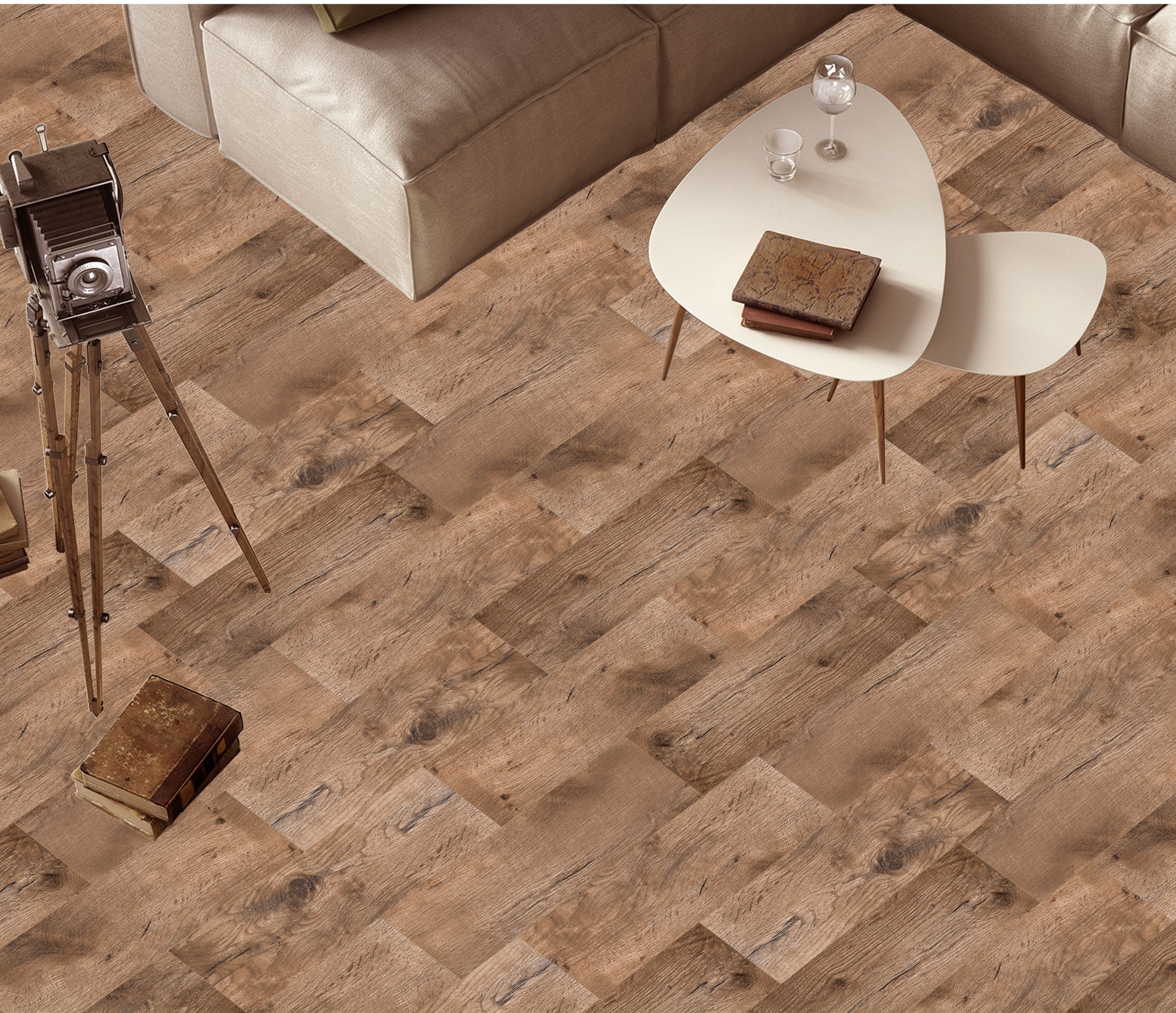 Gresie interior Toronto, lemn maro mat, 19 x 57 cm, 10 mm, 1.41 m2/cutie