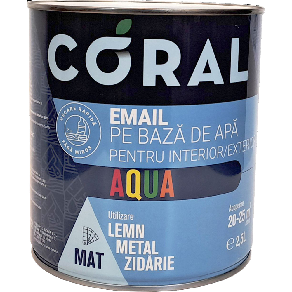Email Coral Aqua, pe baza de apa, gri, 2.5 l