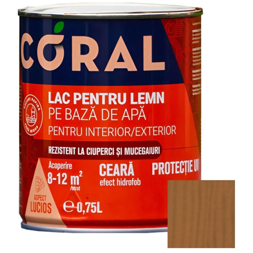Lac lemn Coral Nuc, 0.75 l