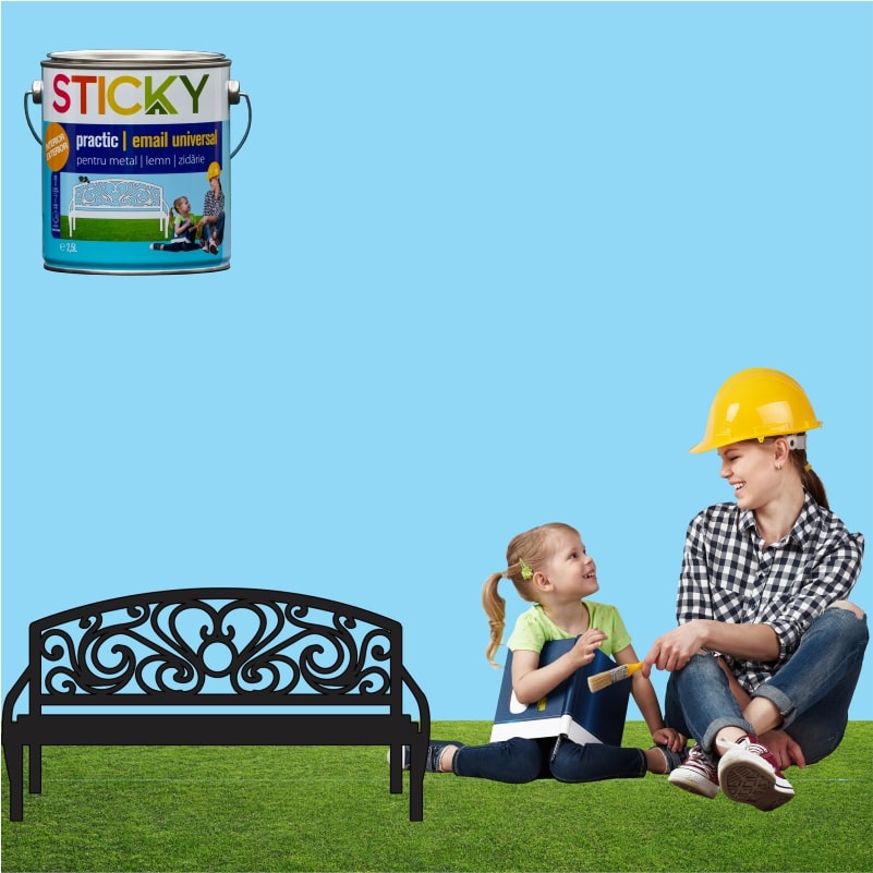 Vopsea Alchidica Sticky 11138, 0.6 l, negru
