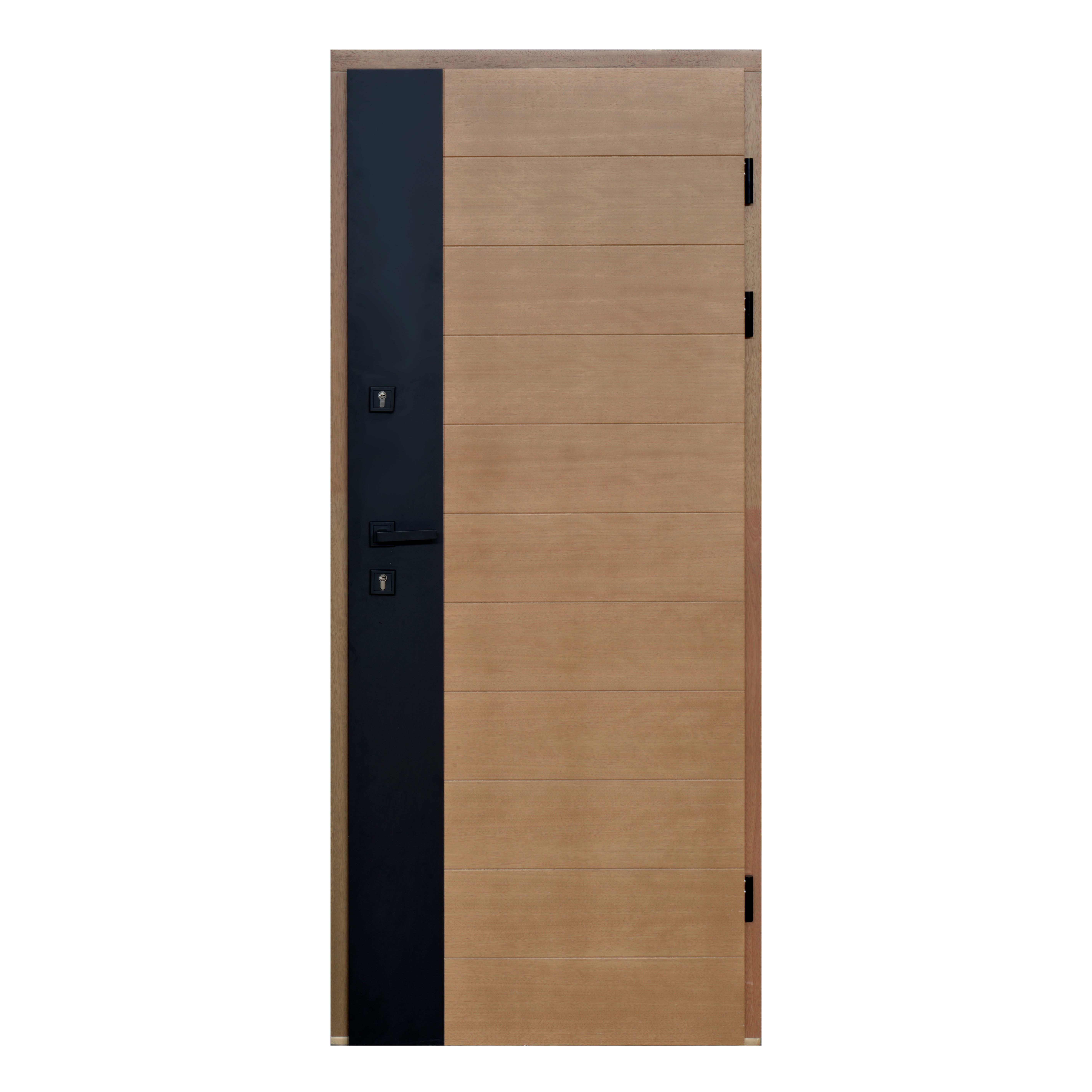 Usa exterior FORTIA Sassel, fara geam, dreapta, lemn, 88 x 205 cm, stejar