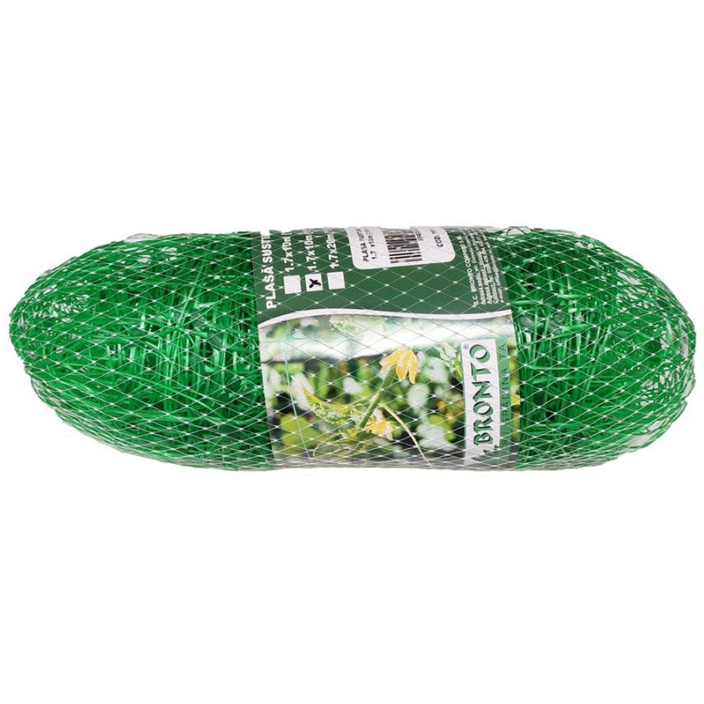 Plasa sustinere plante Bronto, 1.7 x 10m, PVC, verde