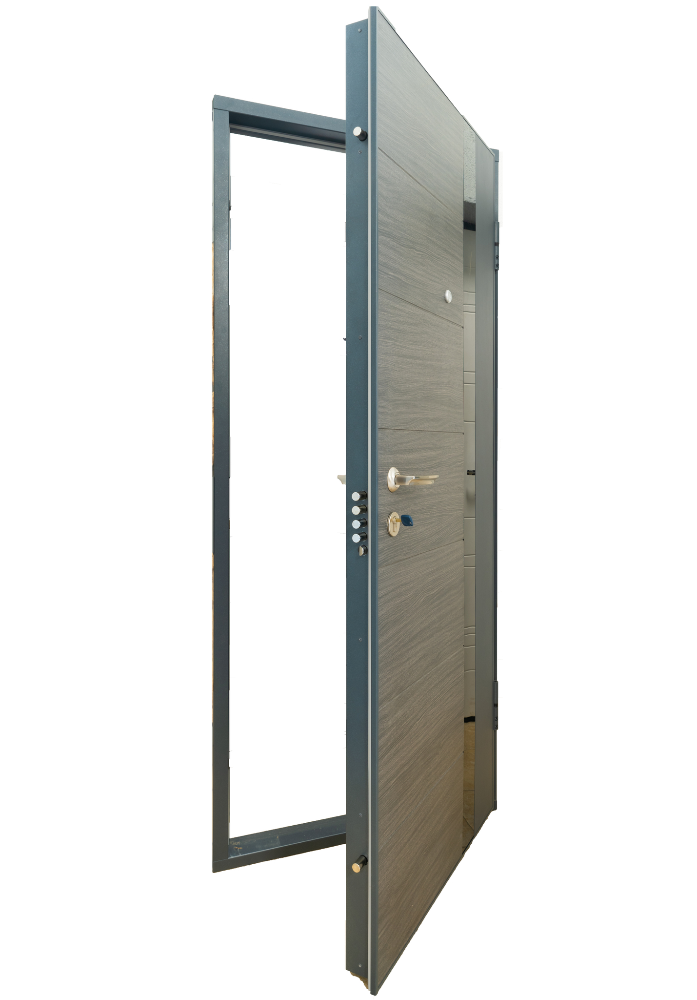 Usa de intrare pentru apartament BELLA CASA Chicago 114, fara geam, stanga, metal, 86 x 202 cm, antracit