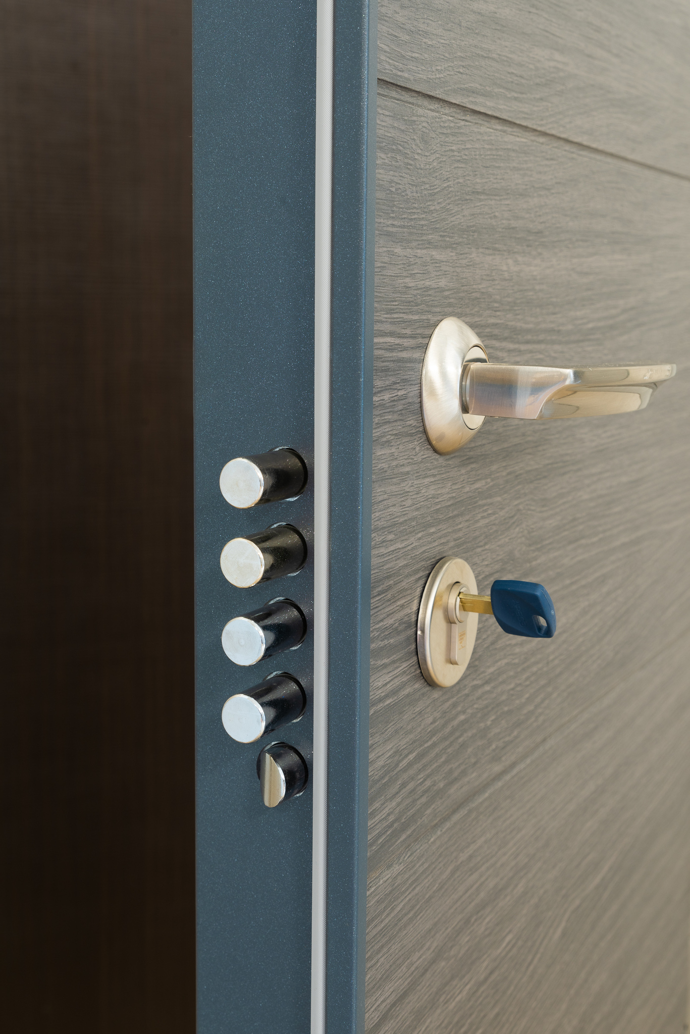 Usa de intrare pentru apartament BELLA CASA Chicago 114, fara geam, stanga, metal, 86 x 202 cm, antracit