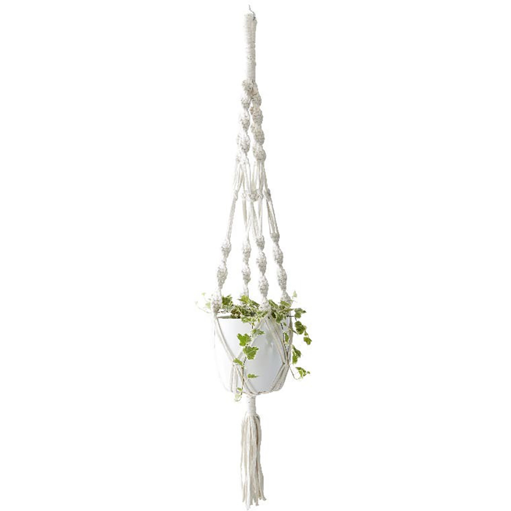 Suport ghiveci GOODHOME, bumbac, 100 cm inaltime, alb