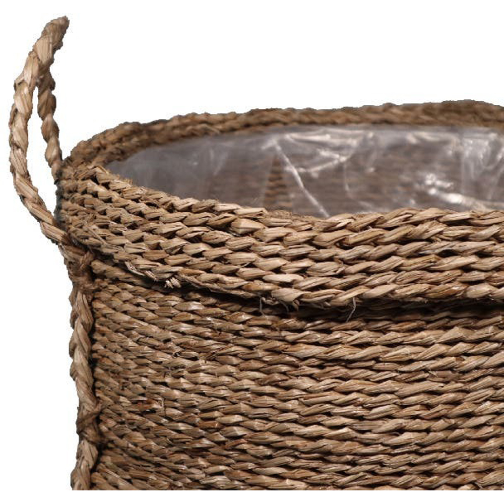 Cos ghiveci flori GOODHOME Witoto, iarba, 33 x 30 cm, maro