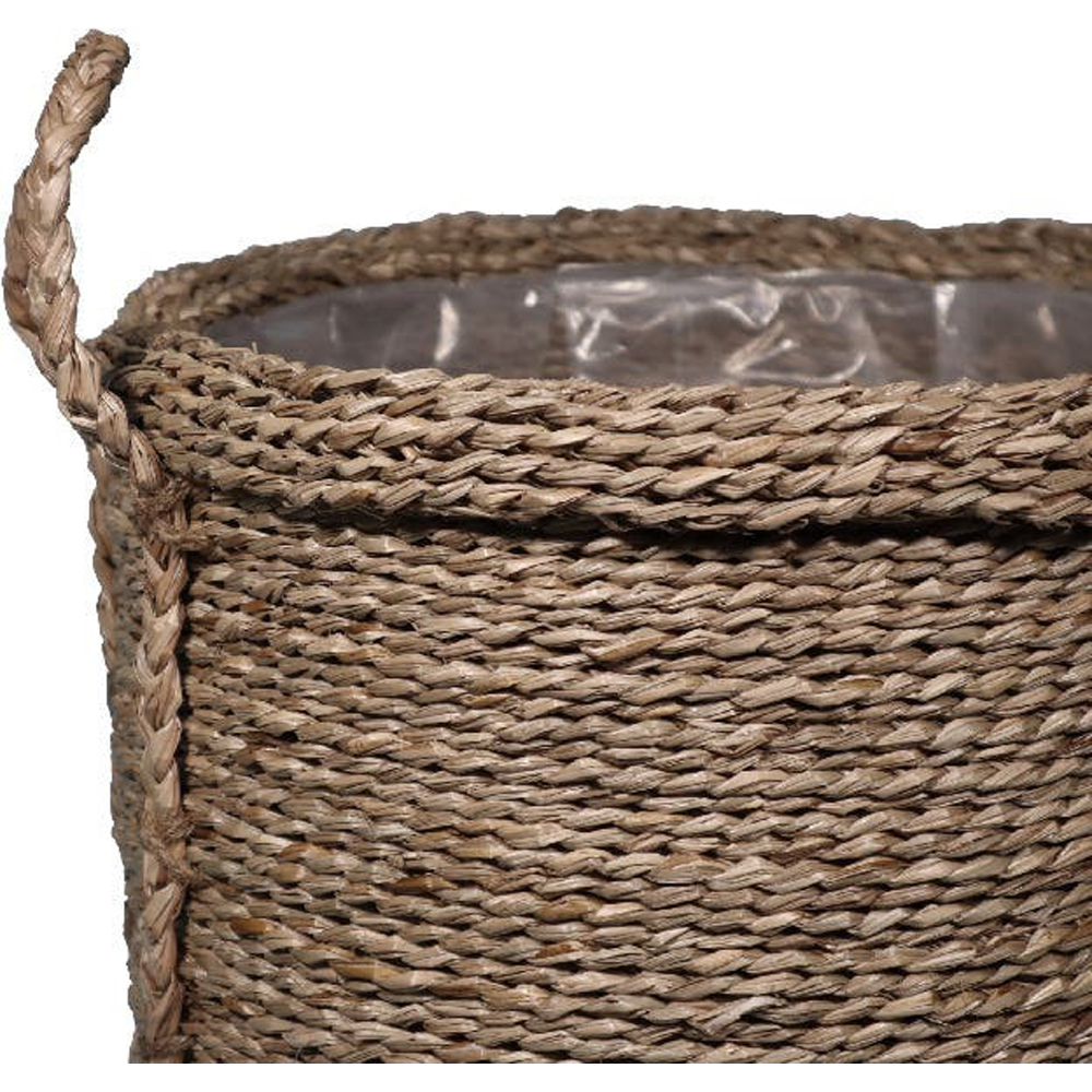 Cos ghiveci flori GOODHOME Witoto, iarba, 39 x 34 cm, maro