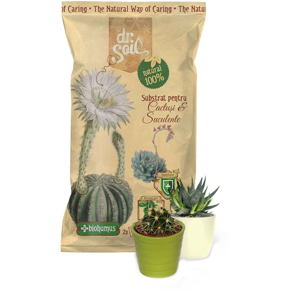 Substrat natural pentru cactusi si suculente Dr. Soil, 1 L