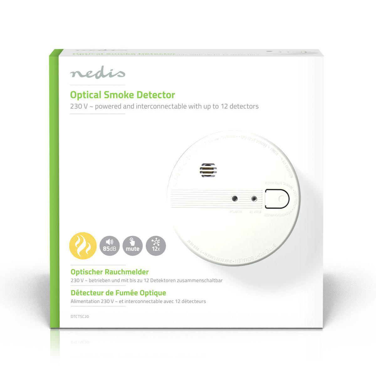 Detector de fum, conectabil, alimentat de la retea  Nedis, DTCTSC20