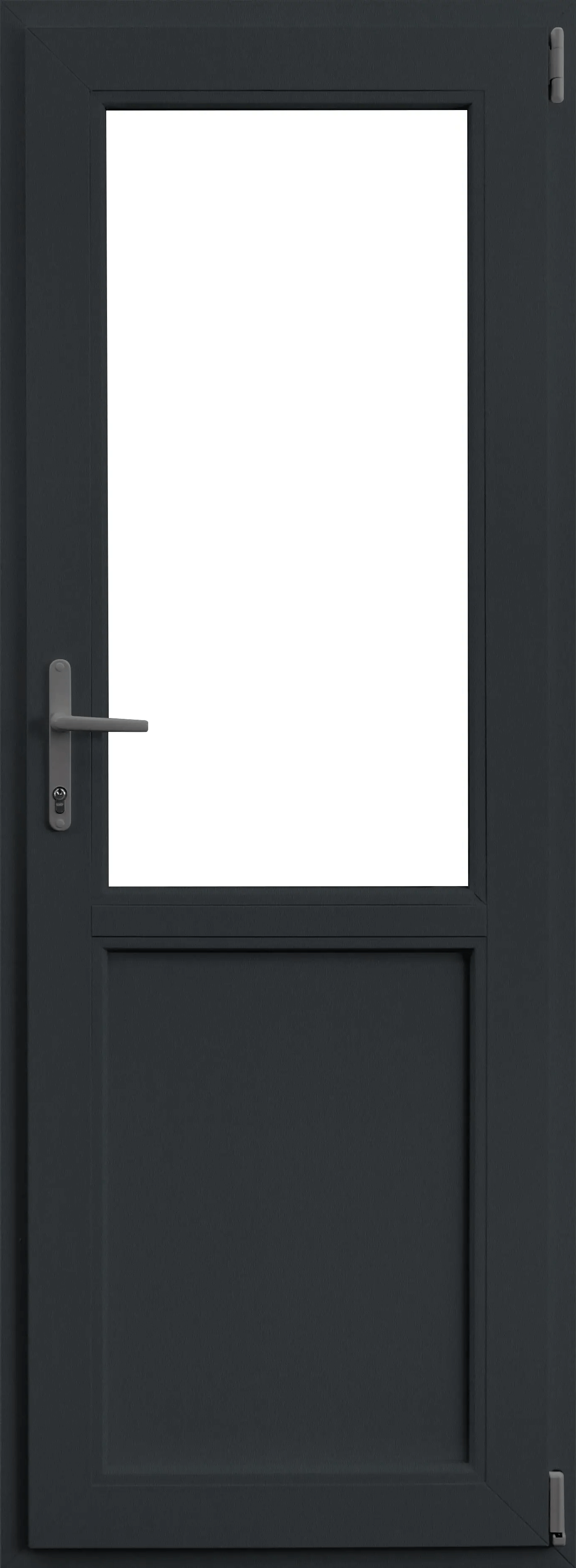 Usa exterior APLAST, cu geam, dreapta, PVC, 5 camere, 2/3, 86 x 204 cm, gri antracit