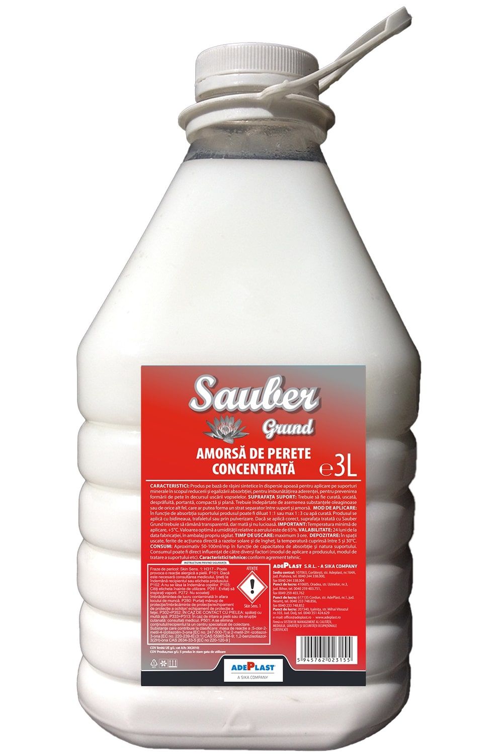 Amorsa concentrata pentru perete, 3 L  Sauber