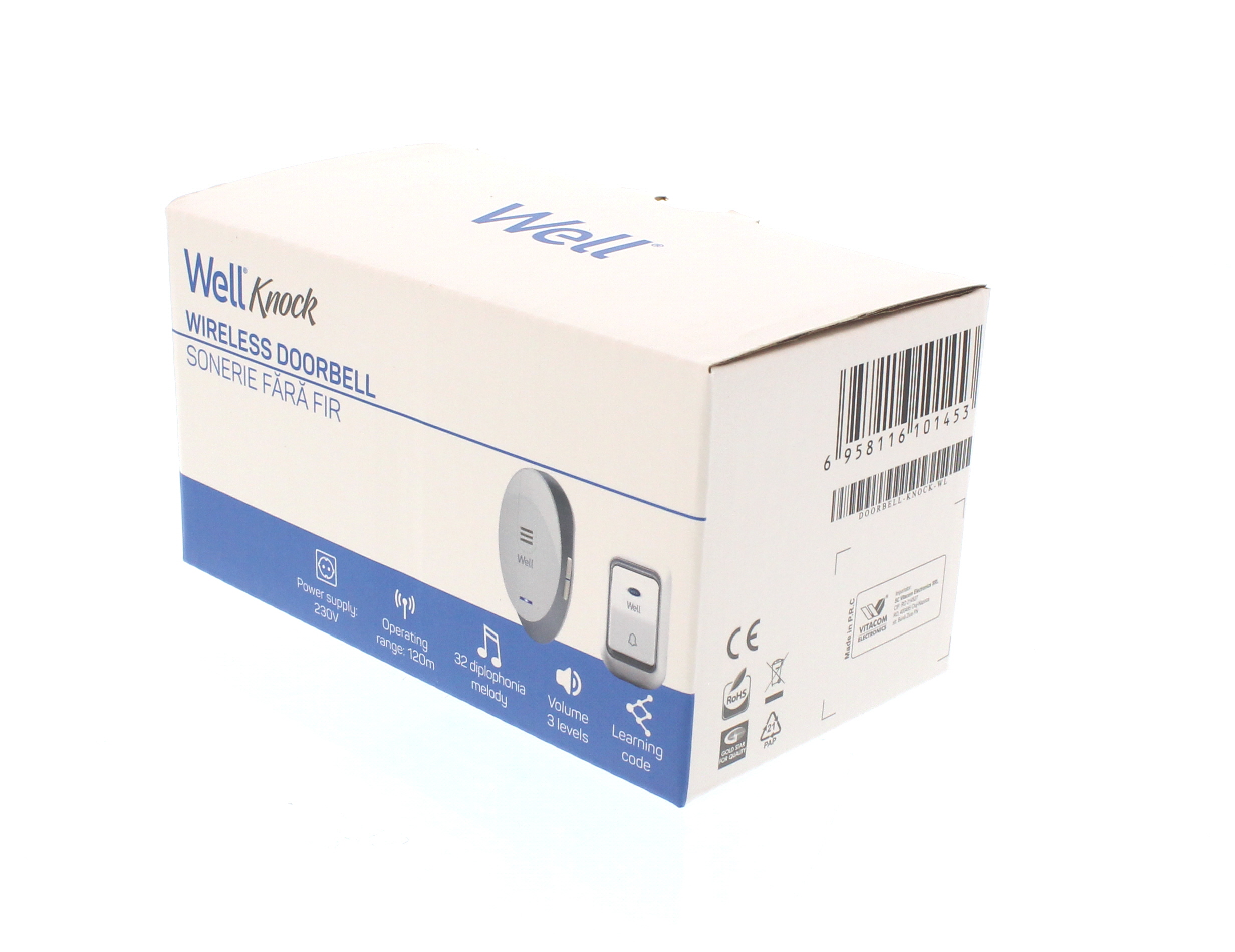 Sonerie fara fir, 220 V, 120 m  Well