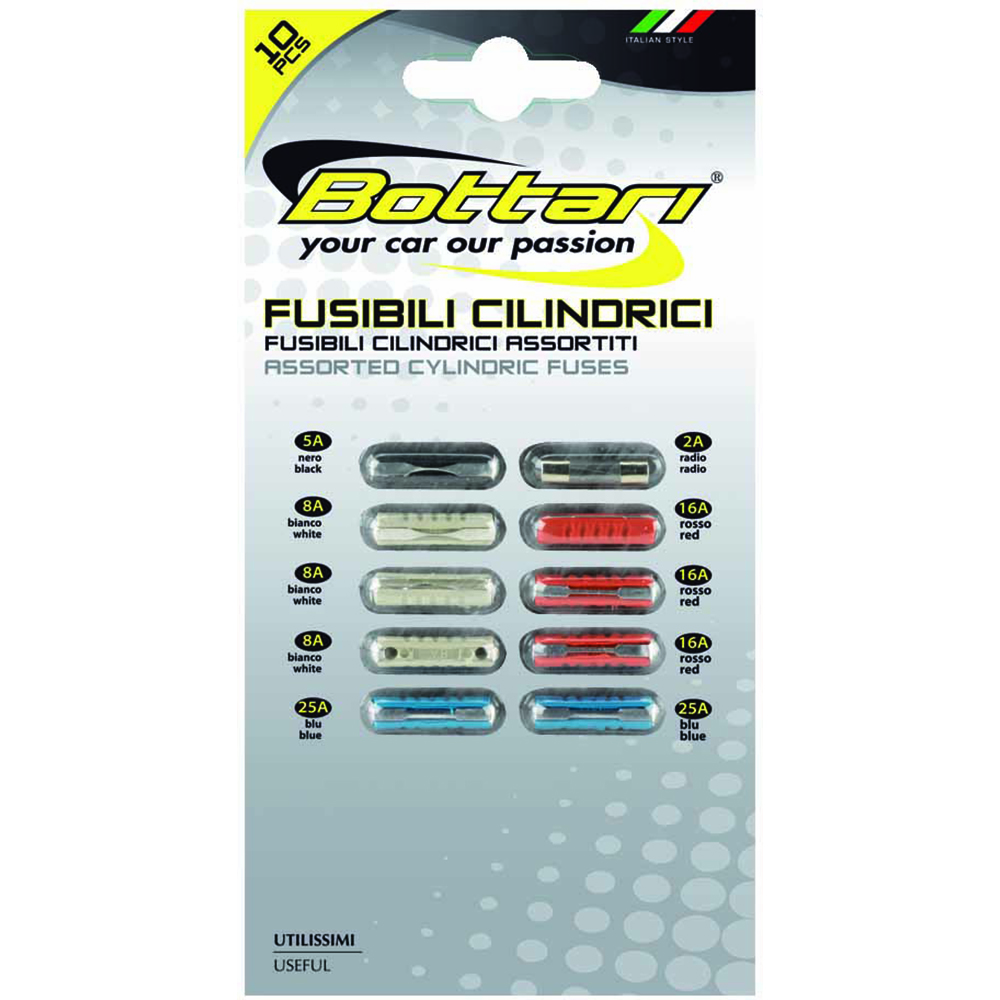 Set sigurante auto BOTTARI, cilindrice, 10buc