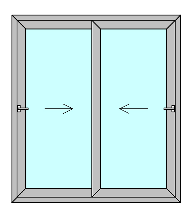 Usa exterior APLAST, cu geam, glisare, PVC, 180 x 200 cm, gri antracit