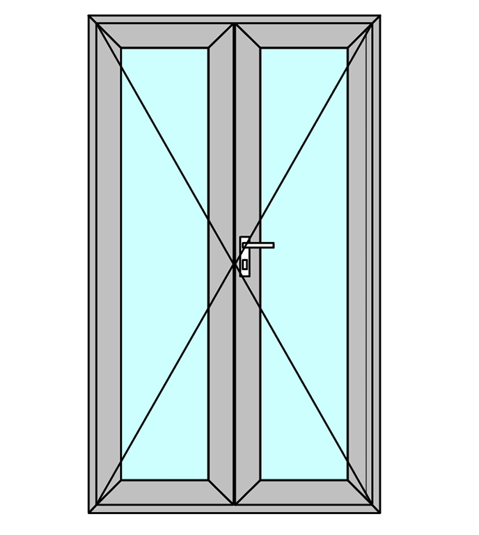 Usa exterior APLAST, cu geam, dreapta, PVC, 120 x 205 cm, gri antracit