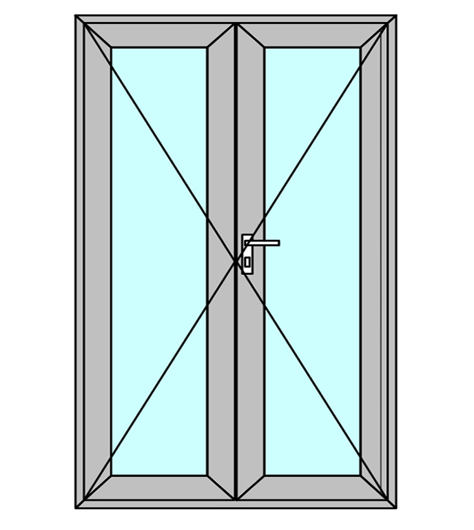 Usa exterior APLAST, cu geam, dreapta, PVC, 140 x 205 cm, gri antracit