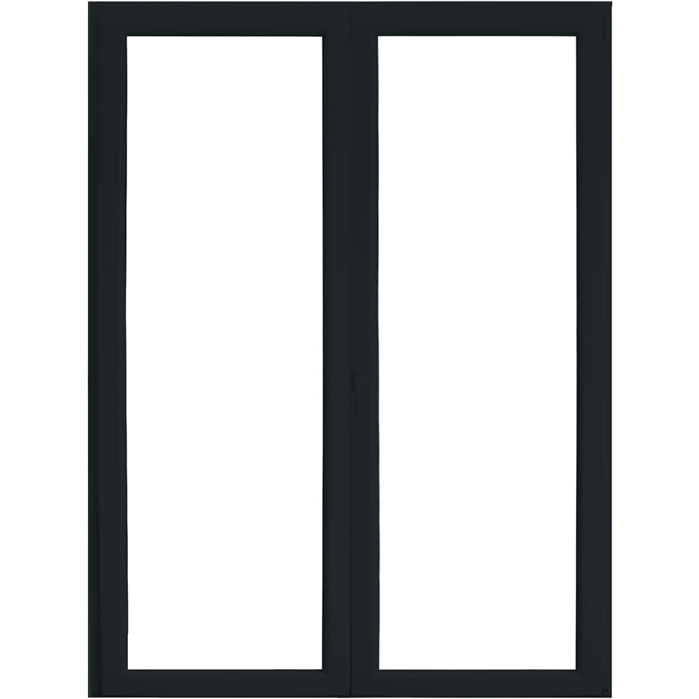 Usa exterior APLAST, cu geam, dreapta, PVC, 140 x 205 cm, gri antracit