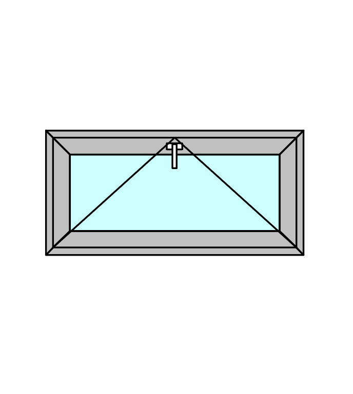 Fereastra termopan APLAST, PVC, 6 camere, 116 x 56 cm, deschidere oscilobatanta in jos, gri antracit