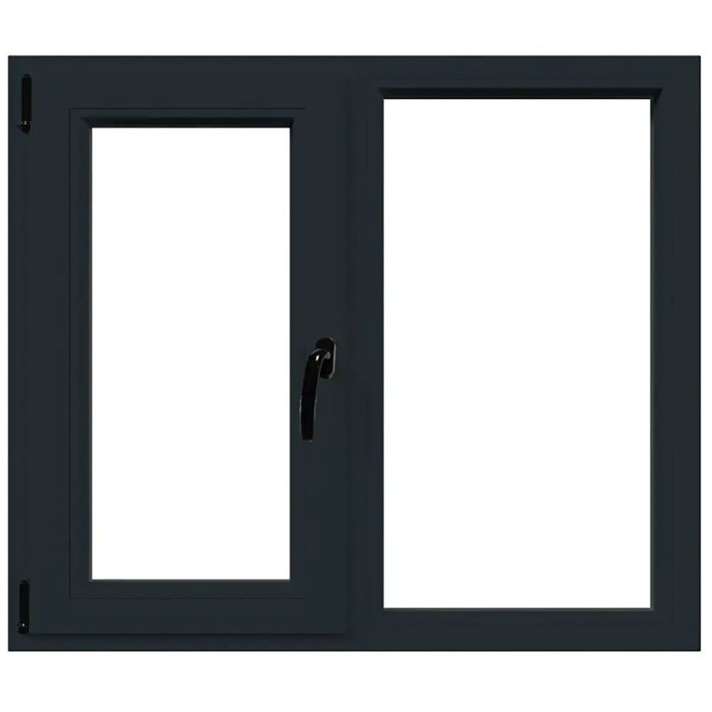 Fereastra termopan APLAST, PVC, 6 camere, 136 x 116 cm, deschidere oscilobatanta stanga, gri antracit