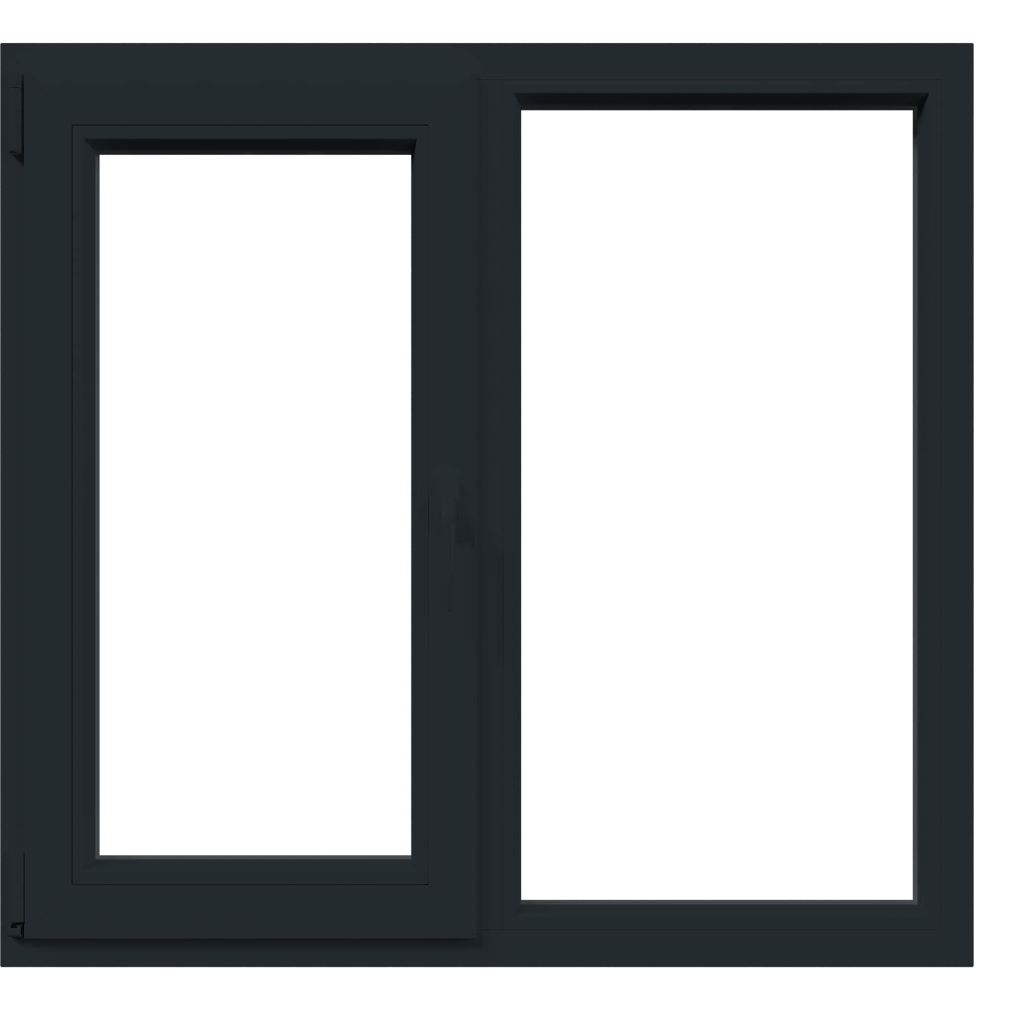 Fereastra termopan APLAST, PVC, 6 camere, 146 x 116 cm, deschidere oscilobatanta dreapta, gri antracit