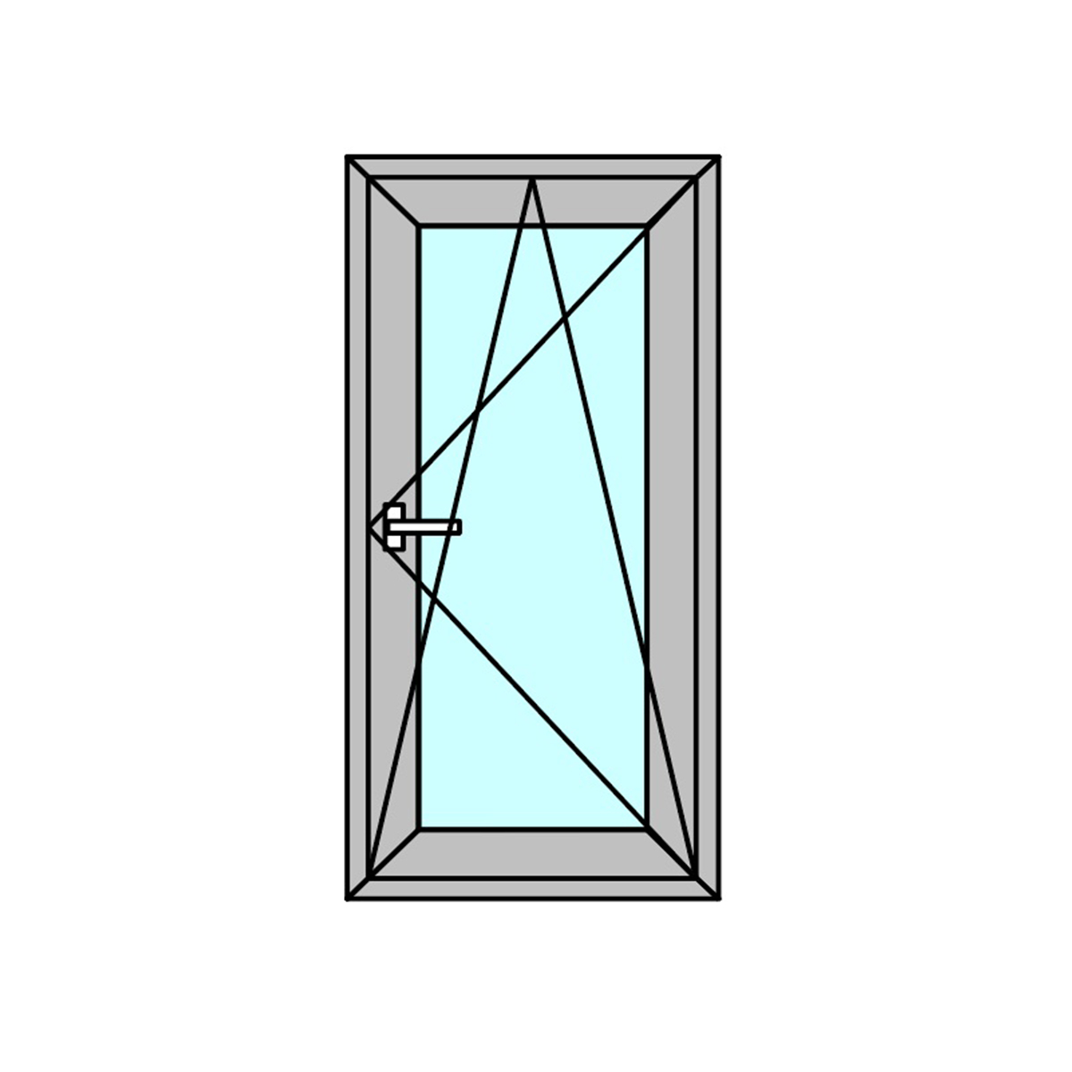 Fereastra termopan APLAST, PVC, 6 camere, 56 x 116 cm, deschidere oscilobatanta dreapta, gri antracit