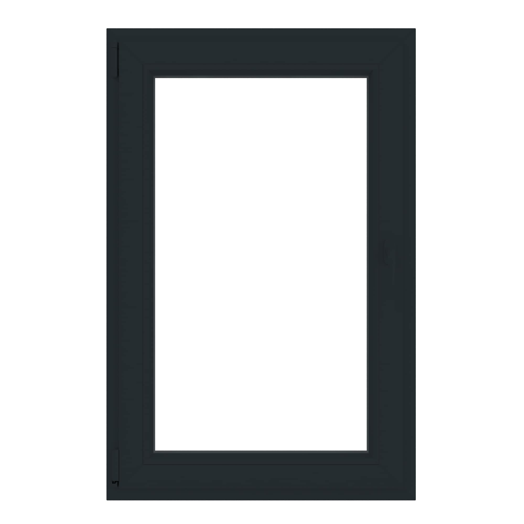 Fereastra termopan APLAST, PVC, 6 camere, 76 x 116 cm, deschidere oscilobatanta stanga, gri antracit