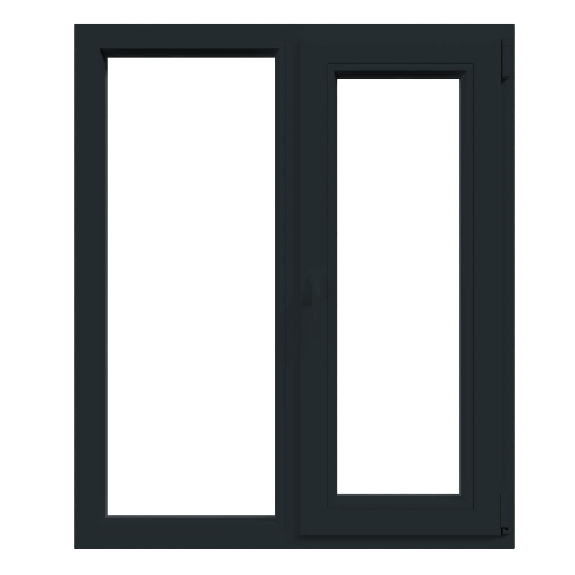 Fereastra termopan APLAST, PVC, 6 camere, 140 x 120 cm, deschidere oscilobatanta stanga, gri antracit