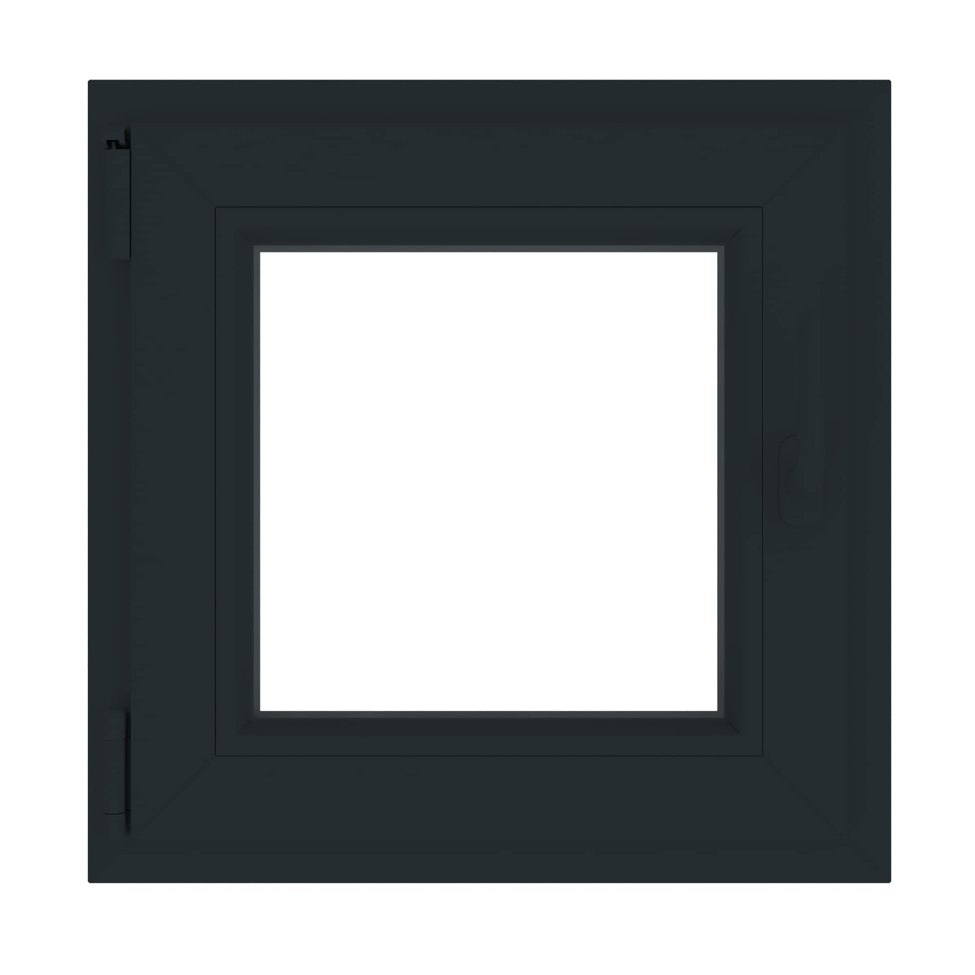 Fereastra termopan APLAST, PVC, 6 camere, 56 x 56 cm, deschidere oscilobatanta stanga, gri antracit