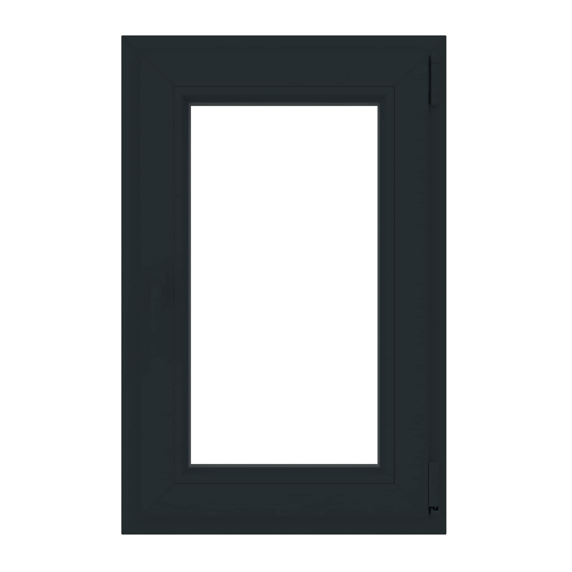 Fereastra termopan APLAST, PVC, 6 camere, 86 x 56 cm, deschidere oscilobatanta dreapta, gri antracit